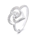 Fashion Heart Rings in Sterling Silver 925 Thin Band Love Engagement Rings for Women