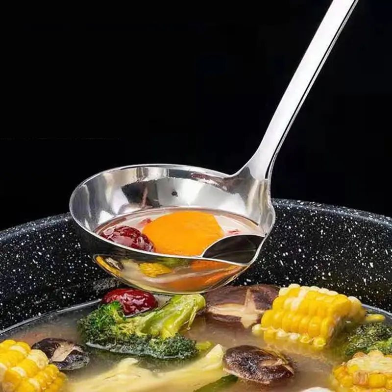 New Separating Oil Soup Ladle Spoon Stainless Steel Soup Ladle for Kitchen Accessories