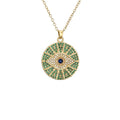MIENTER Boho Devil's Eye Jewelry Women Fashion Gold Plated Chain Round Blue Eye Necklace