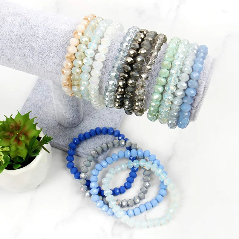 Wholesale Beaded Cross Bracelet Colorful Glass Beads Bracelet Women and Men Bracelet Bead Crystal