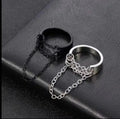 Punk Multi Layer Tassels Chain Ring Black & Silver Color Ring for Man Women Hip-hop Rock Gothic Jewelry Nightclub Pub