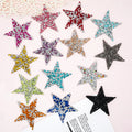 In Stock Bulk Height 6cm Star Shiny Crystal Patch Sparkle Rhinestone Star Iron on Hat Patches