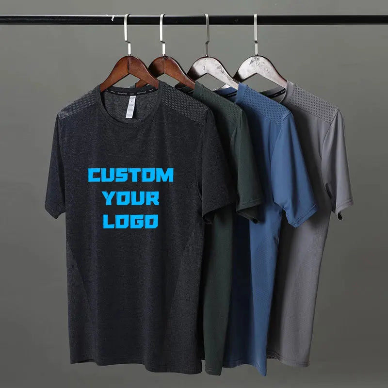Sanken Custom Logo Printed Men's Workout Athletic Gym T-Shirts with Raglan Sleeves Plus Size Washed Technique for Summer Adults