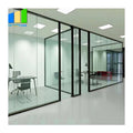Modern Double-Layer Tempered Glass Aluminum Frame Partition Wall Glazed Alloy Flush Door Design for Office Living Room Warehouse