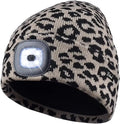 Unisex Beanie With the Light Gifts for Men Dad Father USB Rechargeable Cap LED Headlamp Hat Knitted Night Light Beanie