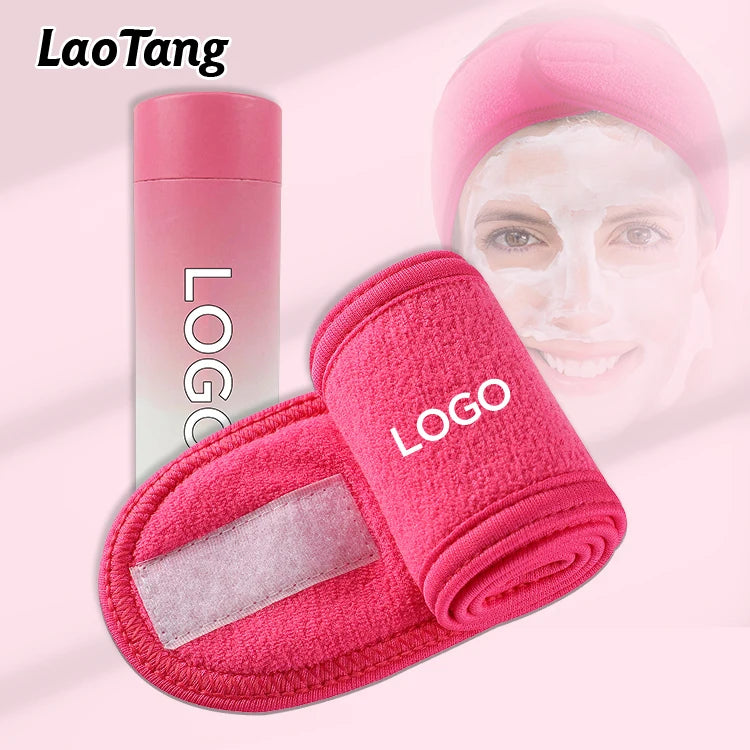 Custom Logo Facial Makeup Headband Yoga Bath Wash Face Head Wrap Hair Band Spa Sports Beauty Make up Hairbands