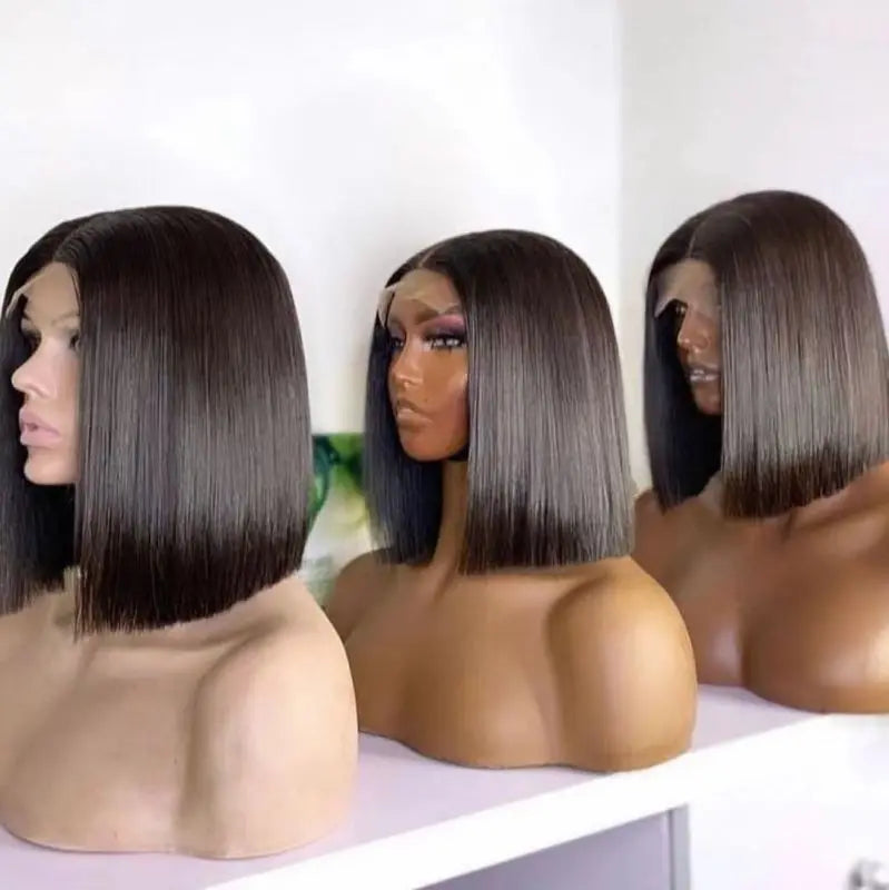 Wholesale Brazilian Virgin Remy Short Bob Wigs Bone Straight Human Hair Full Lace Wigs Black Women Transparent for Lace Hand