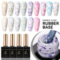 JTING Hot Popular 9colors Rubber Base Foil Flakes Set OEM Private Label Multicolor Marble Flake Rubber Base Coat Nail Gel Polish