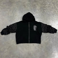 Custom Heavyweight 400gsm Zip Hoodie Men Vintage Acid Wash Sun Faded Boxy Fit 100% Cotton French Terry Men's Hoodies Sweatshirts
