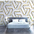 3D Stripes & Plaid Pattern Modern Waterproof Anti-Static Living Room Wall Mural Wallpaper Home Decor