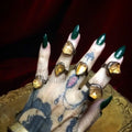 RM43006 Raw Citrine Crystals Healing Stones Adjustable Free Form Electroformed Finger Rings Antique Copper Plated