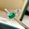 CAOSHI Custom Emerald Cubic Zirconia Trendy Silver Engagement Band Openning Adjustable Rings Wedding Ring for Woman Jewelry