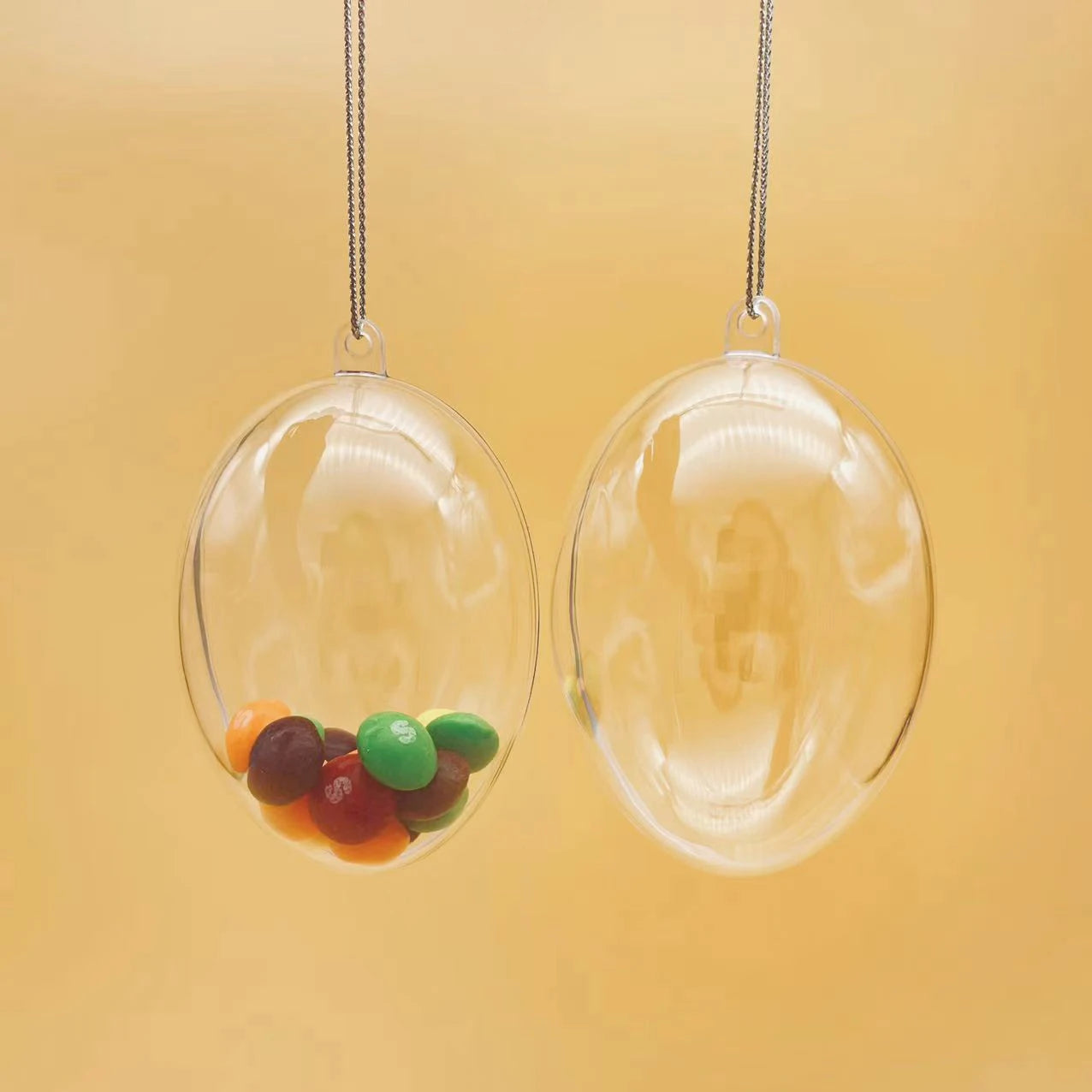 Elegant Clear Plastic Easter Egg Ball Hanging Decorations-Personalized Logo Various Sizes T-Joy Brand Model TQ23EGG01 Factory