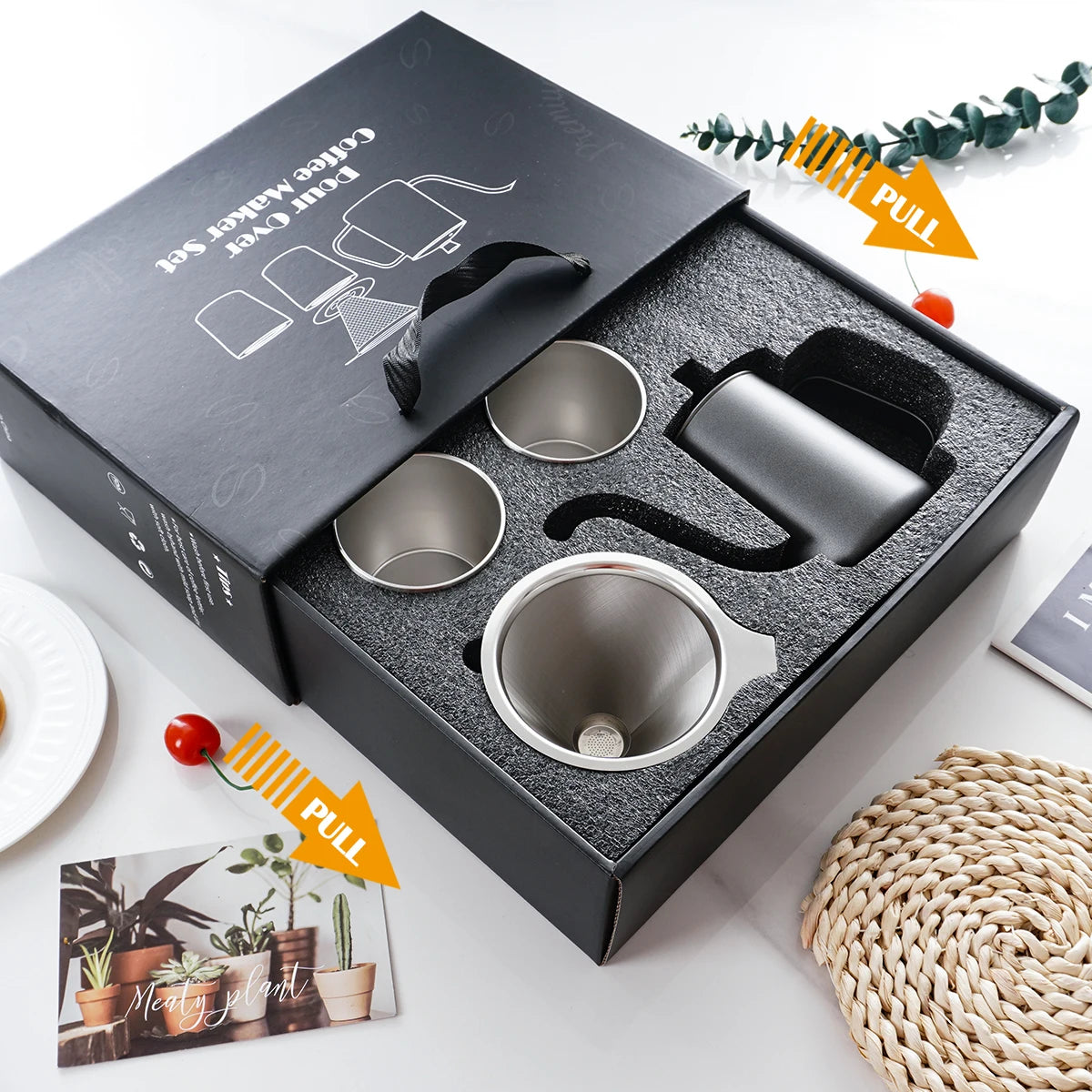 Hot Sale Portable Coffee Maker Set Pour Over Drip Coffee Set Travel Bag Gift Box Outdoor Coffee Maker Set