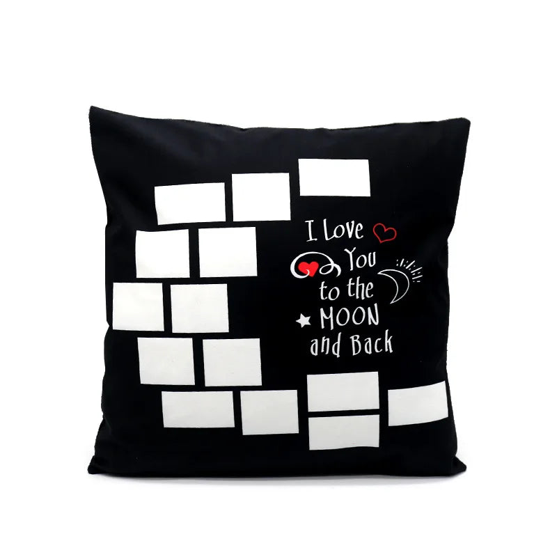 Customized 16-Inch Square Moon Pillow Cases Short Plush Cushion Cover for Home Decor Christmas Sublimation Blank Pattern