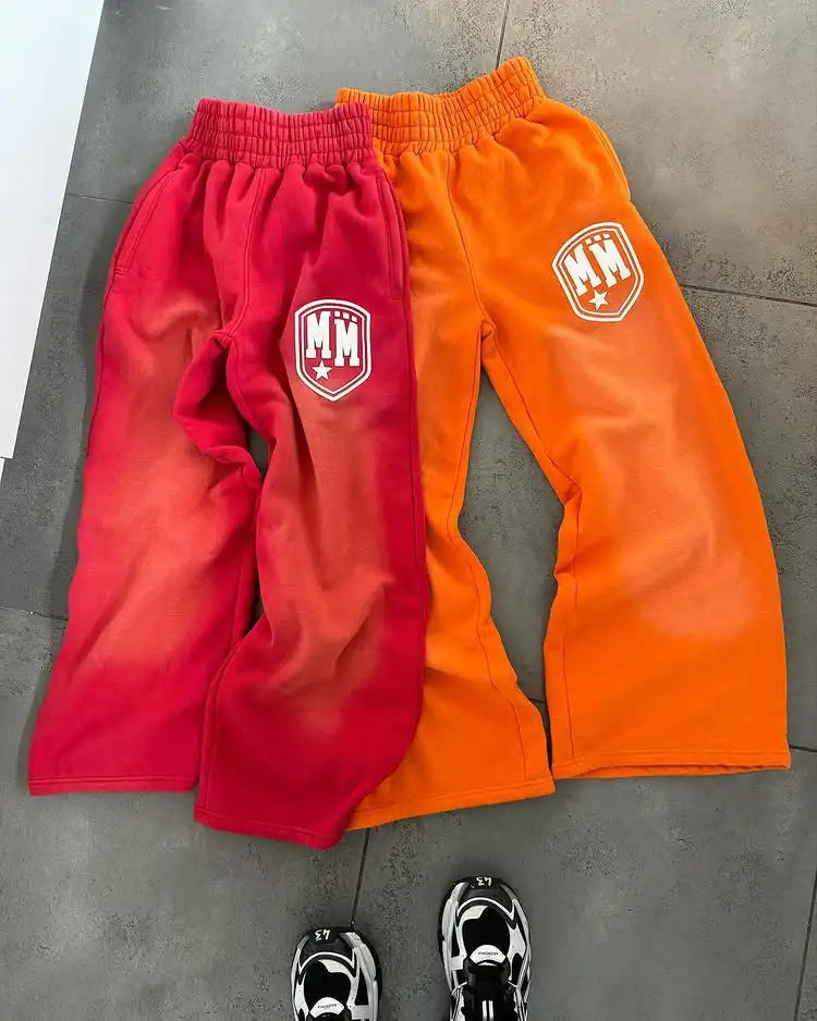 Men's High Waist Cargo Pants Elastic Waist Custom Logo OEM Street Style Joggers Loose Fit Track Pants Casual Trousers Sweats