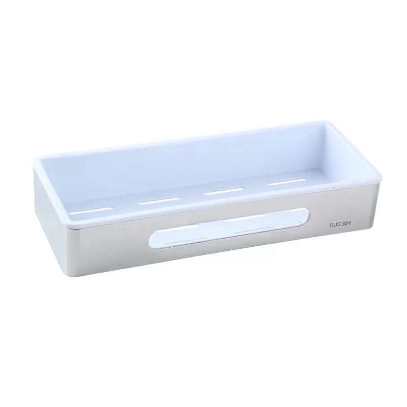 AKPN Bathroom Rectangle Shelf Bathroom Organizer Single Tier Bathroom Storage Rack Basket Shower Tray