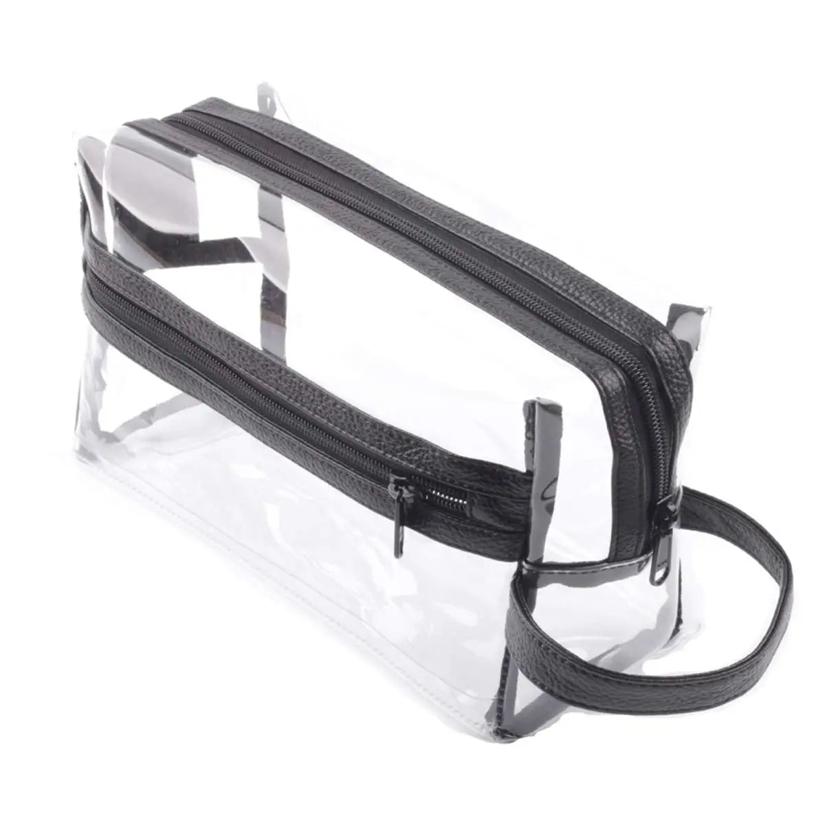 Transparent Shaving Bag Water Resistant Clear Toiletry Makeup Bags Cosmetic Organizer Pouch with Zipper and Handle