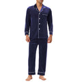 Men's Sleepwear Pajama Satin Silk Nightwear Robes Pajamas Plain Long Sleeve Men Pajama Set