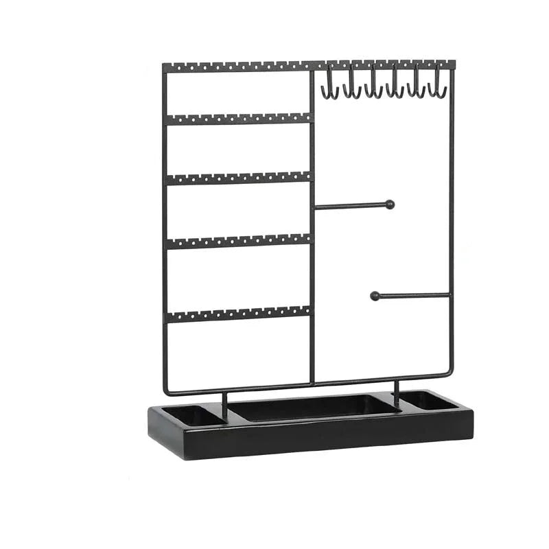 Classic 360 Rotating Eco-friendly Metal 4-Tier Fashionable Customized Earring Display Stand Hanging Jewelry Rack Holder Necklace