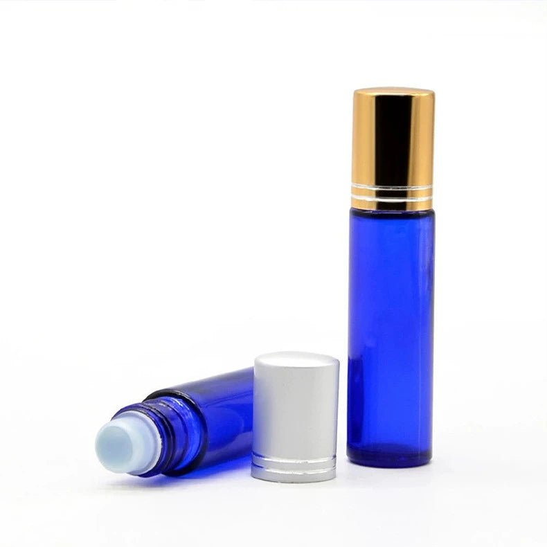 10ml Factory Customizable Accepted Blue Glass Roller Bottles for Essential Oil