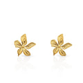 Chris April Fashion Jewelry 316L Stainless Steel PVD Plated Vivid Flower Stud Earrings