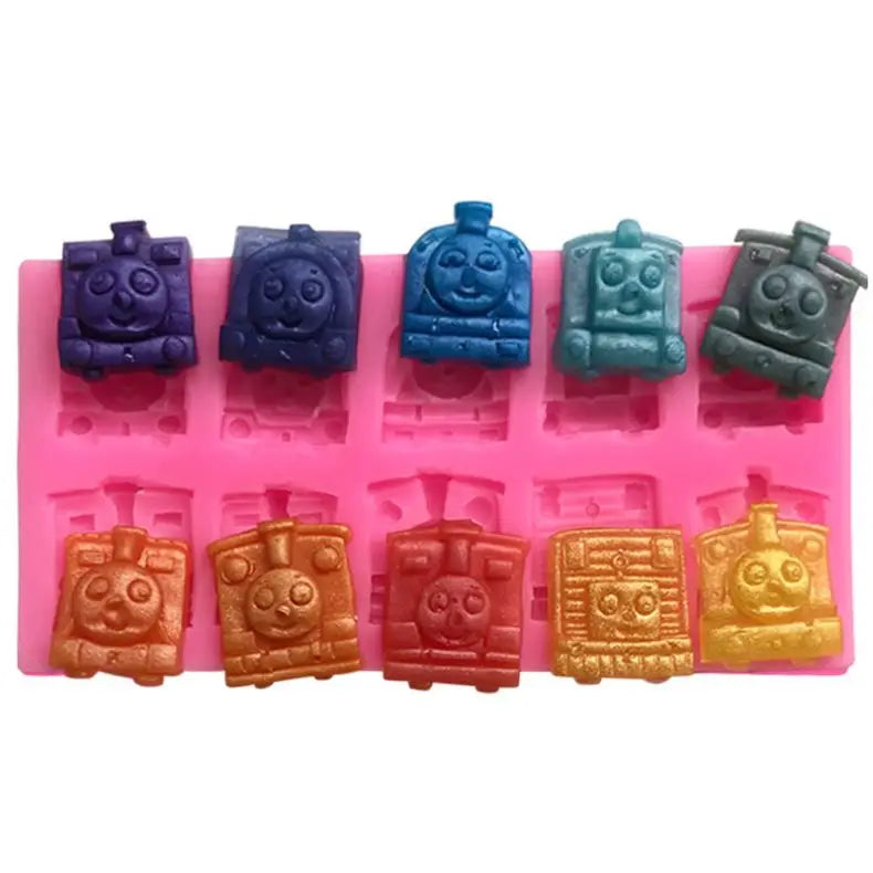 Hengya Silicone Mold Cake Decoration Hard Candy Mold Bakeware Locomotive Shape