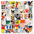 50PCS Fashional Matisse Abstract Line Canvas Prints Optical Geometrical Art Painting Sticker