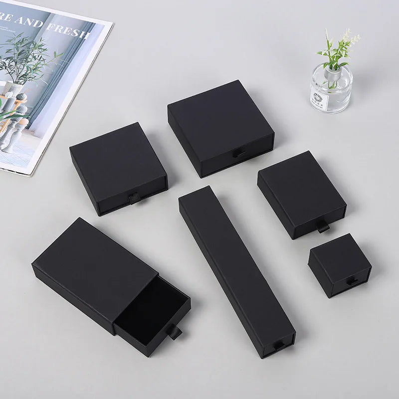 Drawer Box for Jewelry Marble Storage Box Black White Pink Marble Effect for Ring Earring Pendant Necklace Bracelet Packaging