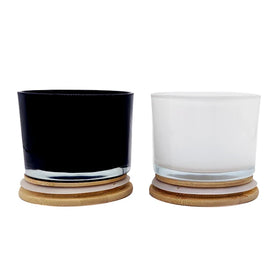 A06P Custom logo White Color 17 oz Tumbler Candle Jars with Lids Massage Polished Glass Candle Jar in Bulk