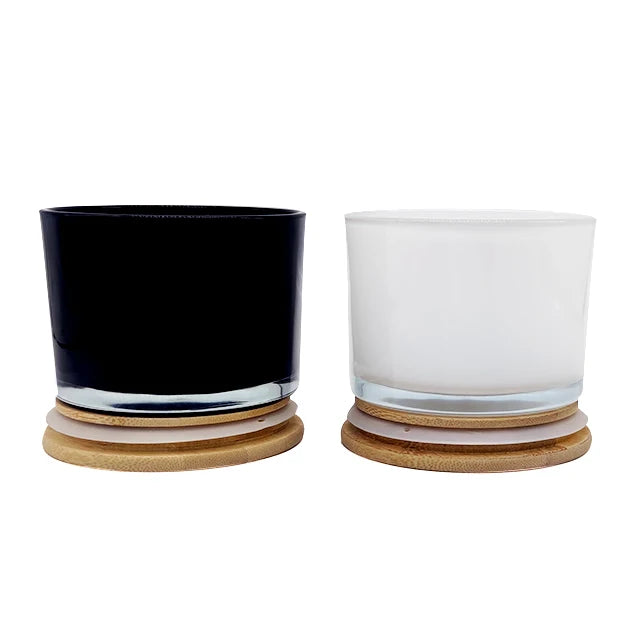 A06P Custom logo White Color 17 oz Tumbler Candle Jars with Lids Massage Polished Glass Candle Jar in Bulk
