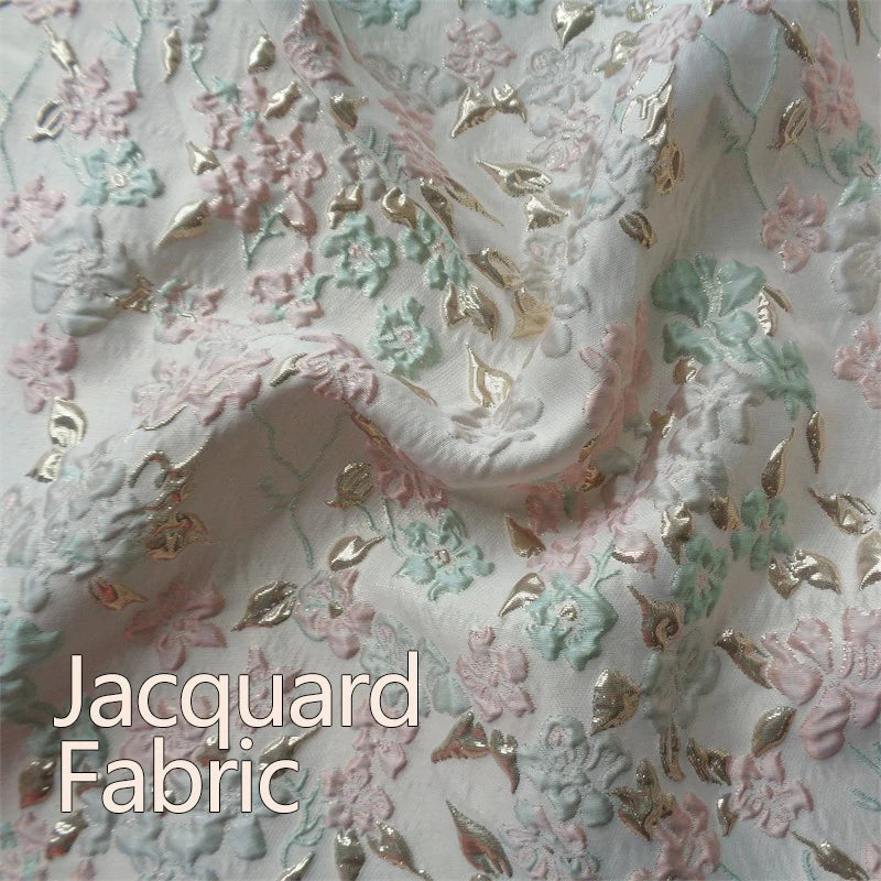 Wholesale Price 3d Floral Fabric Designer Polyester Clothing Fabric Free Sample Metallic Jacquard Fabric