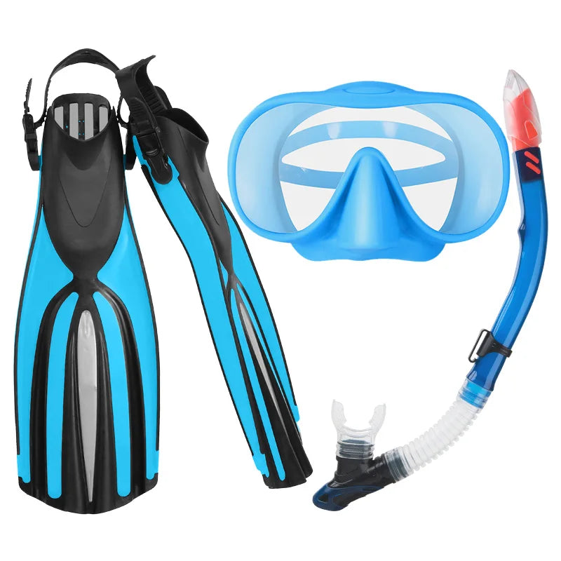 Underwater Sports Diving Equipment Scuba Diving Mask Snorkel Set With Diving Fins
