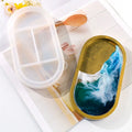 Oval Thick Plate DIY Food Grade Silicone Mold Tray Mirror Storage Box Resin Mold Crystal Oval Dripping Glue Mold