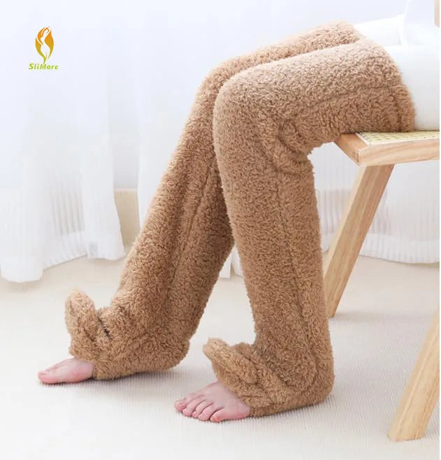Sleeping Socks Over Knee High Fuzzy Socks Plush Slipper Stockings Furry Long Leg Warmers Winter Home