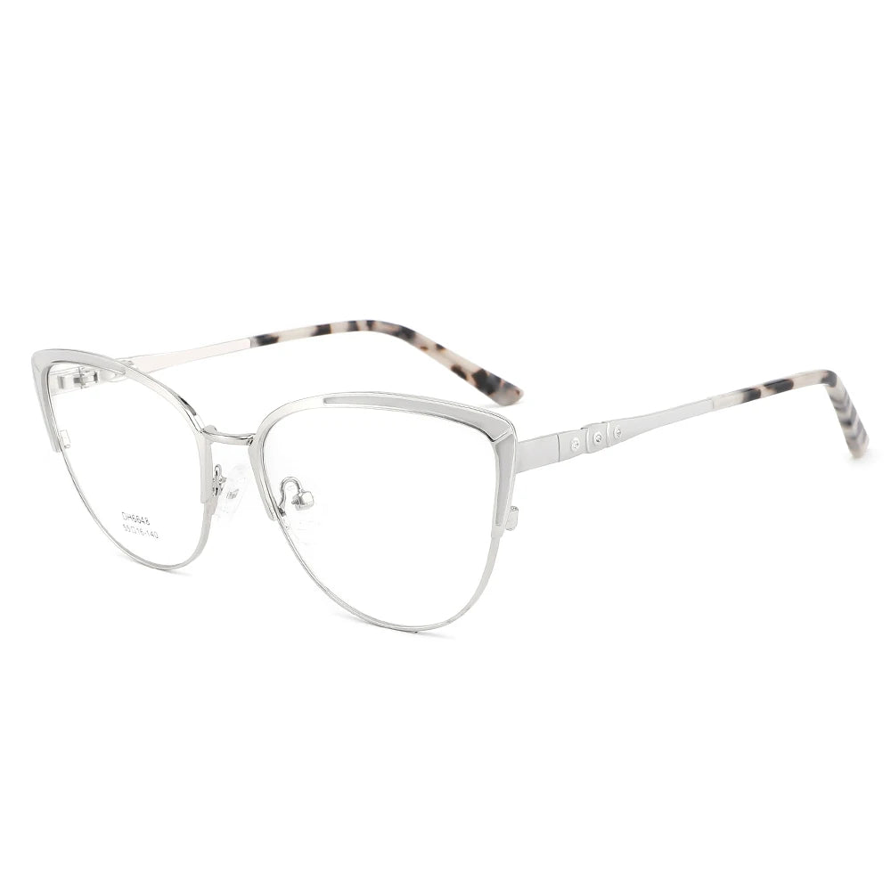 DH6648 New High Quality Cat Eye Shape Design Metallic Frame Optical Glasses With Diamonds