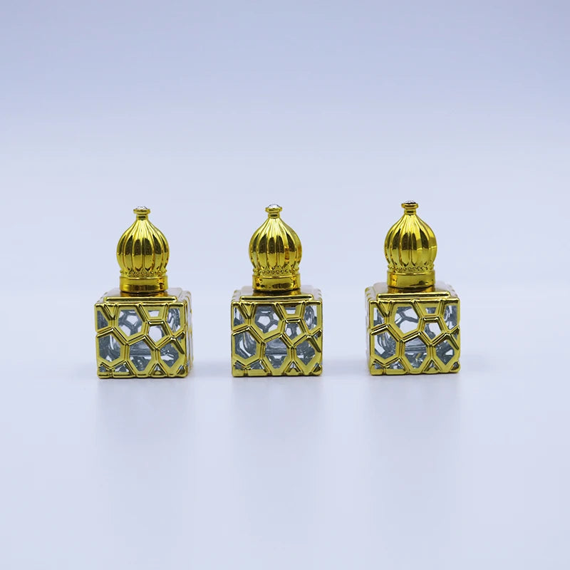 Stock 10ml Roller Ball Perfume Glass Bottle 10 ml Custom Luxury square Perfume Glass Bottle Small Perfume Roller Ball Bottle