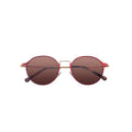 Fashion Vintage Round Pink Matt Metal Frame Red Brown Lenses Sunglasses for Womens