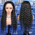 28 Inch HD Transparent Water Wave Lace Front Wig Glueless Human Hair Wigs 360 Full Lace Deep Curly Lace Frontal Hair Wigs