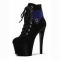 Lace Up Nightclub 17cm round toe stiletto Platform Boots fashion Stripper  model show arge high heels single crossdresser shoes
