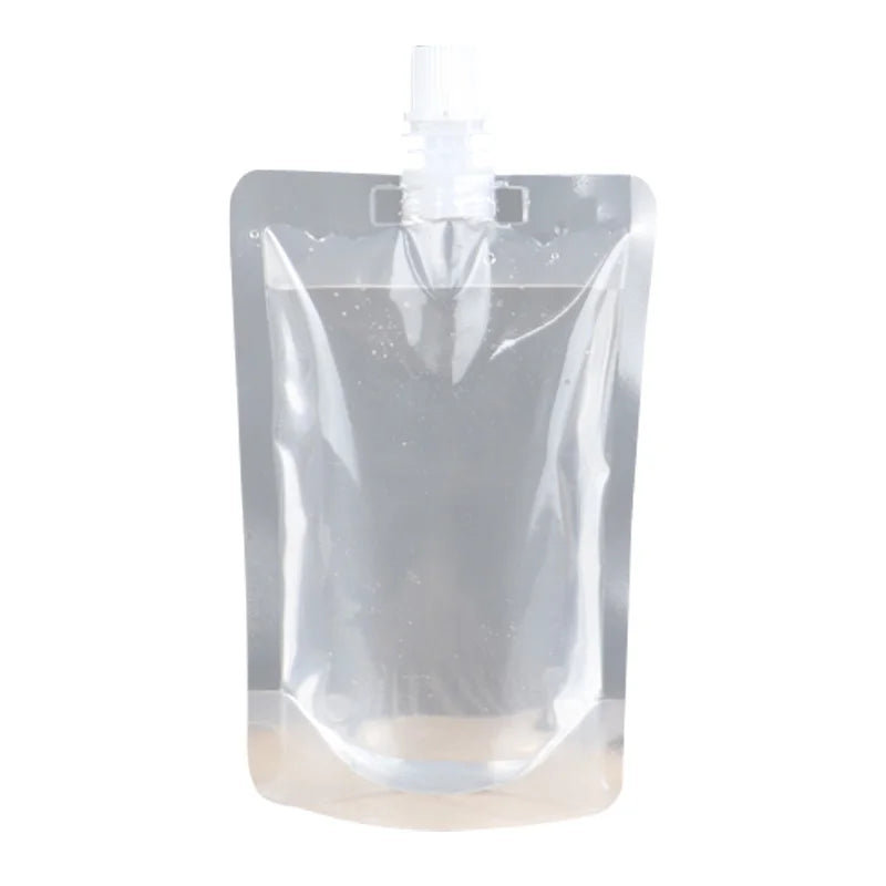 Custom Disposable Transparent Plastic Bag 100ml 250ml 500ml Stand up Liquid Beverage Juice Spout Pouch for Coffee and Milk