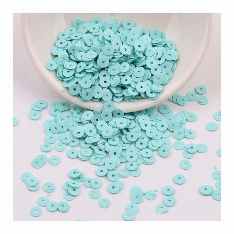 3mm to 12mm Diy Sewing Solid Sequins With Hole Handmade Plain Porcelain Round Flat Beads Wedding Dance Dress Costume PVC Sequins