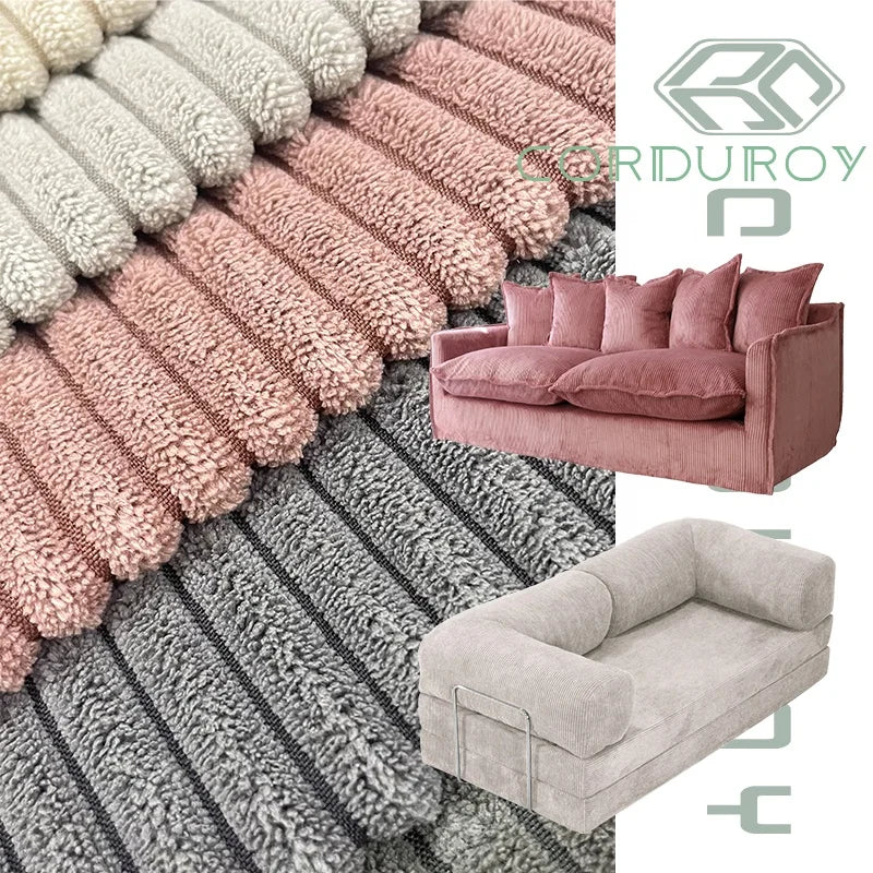 Sofa Upholstery Printed Dot Corduroy Fabric Home Textile Weft 75D 10mm Factory Price