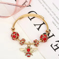 9 Style Hot Sale Bee Stainless Steel Bracelet Colorful Diamond Jewelry Wholesale for Women Girls