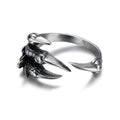 Adjustable Vintage Punk Gothic Jewelry Ring 316 Stainless Steel Dragon Eagle Claw Finger Rings for Men Women