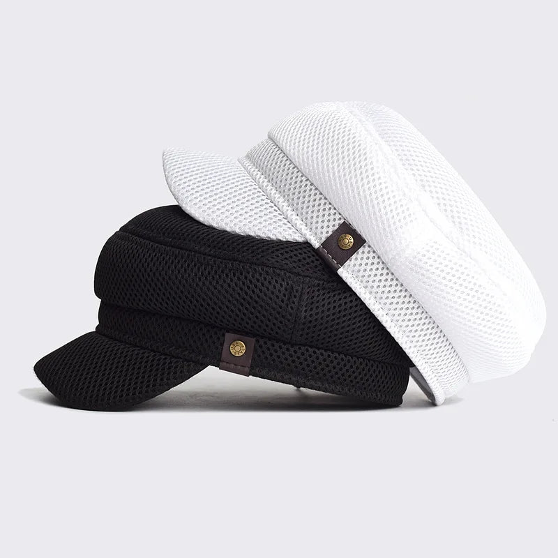 Summer Casual Men Women Mesh Breathable Beret Hat Ivy Hat Male Sun Sport Caps Dad Caps Travel Outdoor