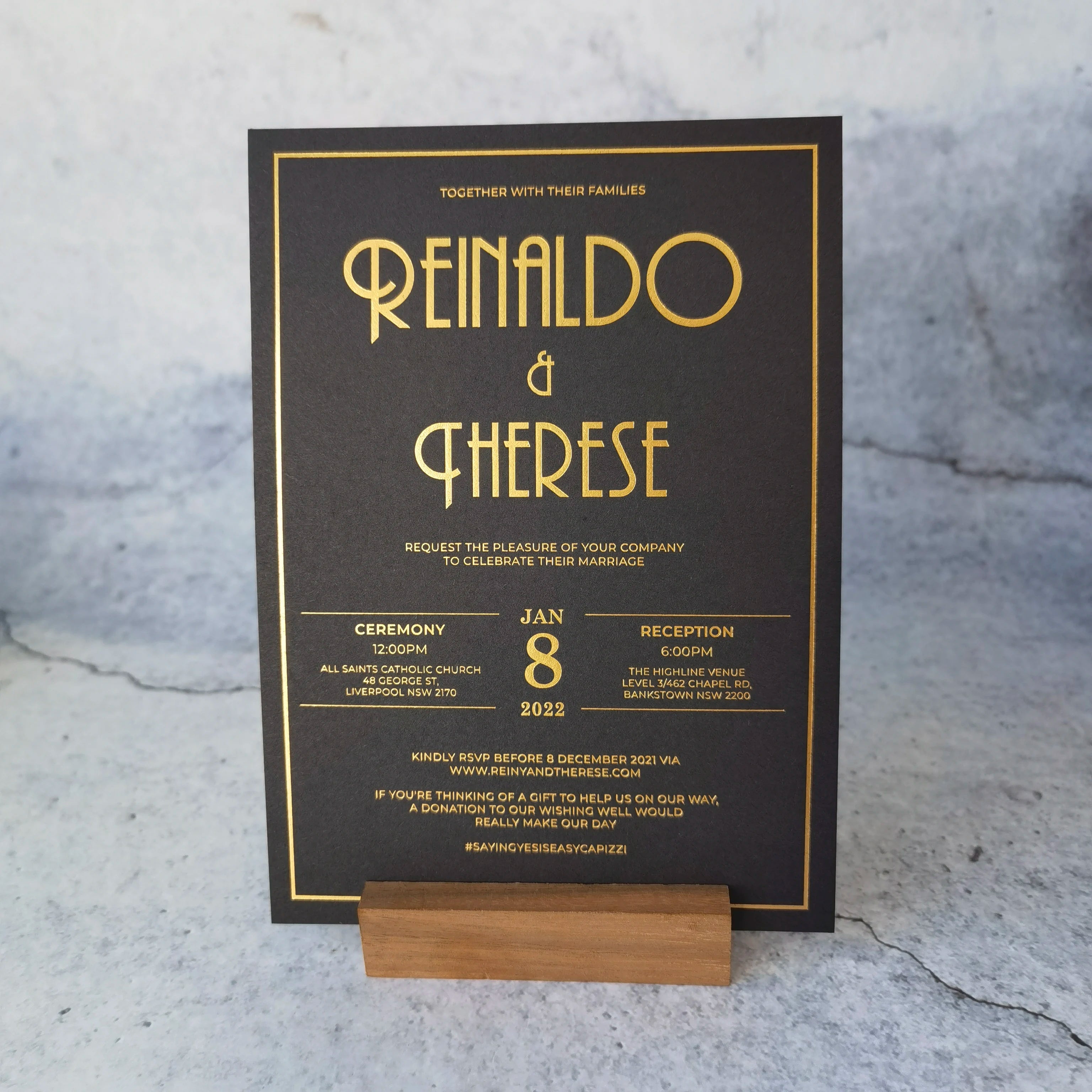 Customizable Gold Foil Stamping Wedding Invitation Card Fashionable Luxury Marriage Paper & Cardboard Greeting Card Printing