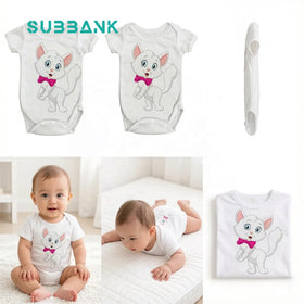 Subban Wholesale Sublimation Baby Rompers Blank Newborn Bleached White Bodysuit Custom DIY Heat Transfer Infant Clothes for Gift