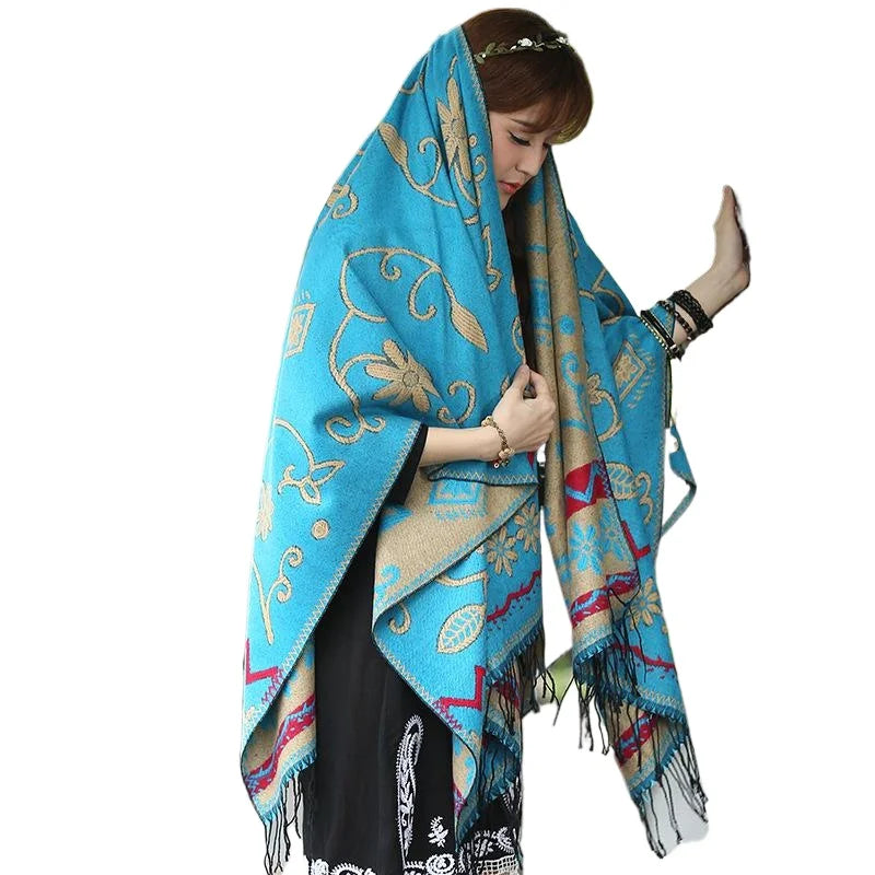 Women's Autumn Dot Thickened Shawl Scarf Dual-Use Soft Fabric
