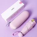 Portable Mini Pocket Compact Anti-UV 5-Fold Capsule Umbrella with Case Manual Control Custom Logo Prints for Sun Protection